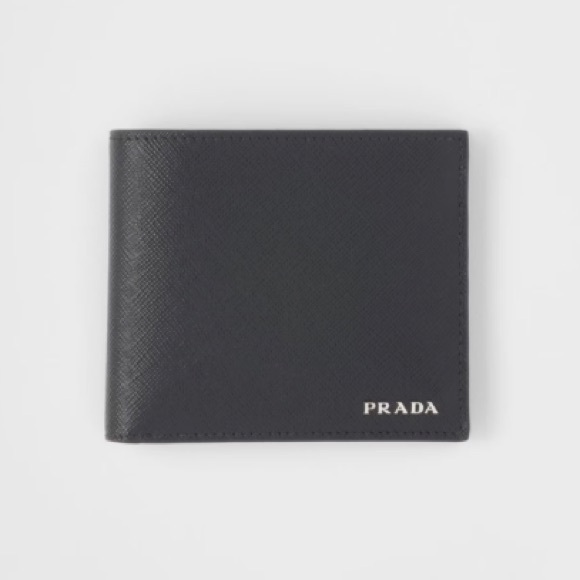 BRAND NEW Authentic Prada Saffiano Black Leather Bifold Wallet - Picture 2 of 11